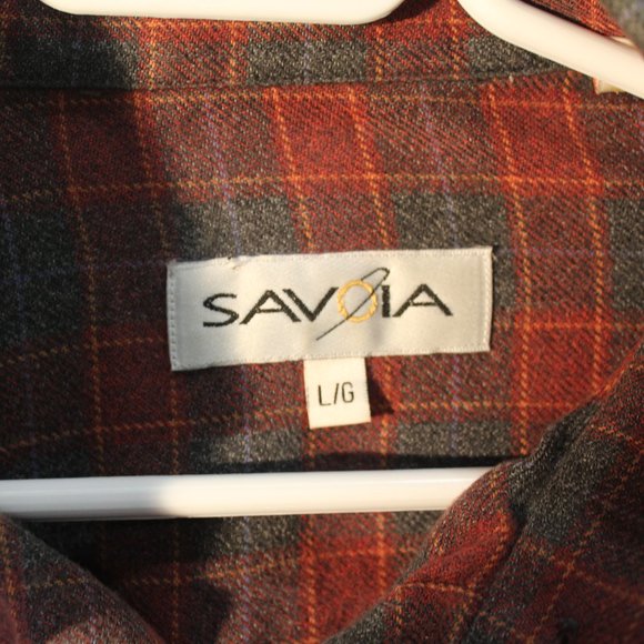 Savoia Red Plaid Casual Button Down - Picture 3 of 4